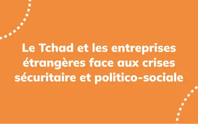 Le Tchad et les entreprises étrangères face aux crises sécuritaire et politico-sociale